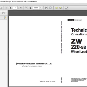 Hitachi ZW220 5B Wheel Loader Operational Principle Technical Manual - PDF DOWNLOD
