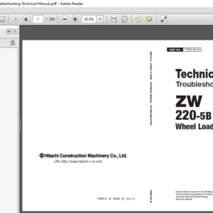 Hitachi ZW220-5B Wheel Loader Troubleshooting Technical Manual - PDF DOWNLOAD
