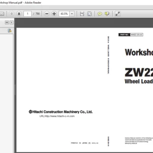 Hitachi ZW220-5B Wheel Loader Workshop Manual - PDF DOWNLOAD