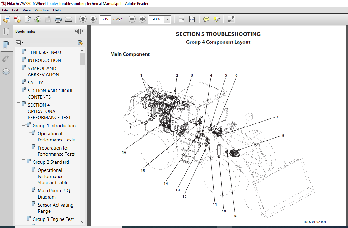 Hitachi ZW220 6 Wheel Loader Troubleshooting Technical Manual - PDF ...