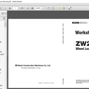 Hitachi ZW220 6 Wheel Loader Workshop Manual - PDF DOWNLOAD