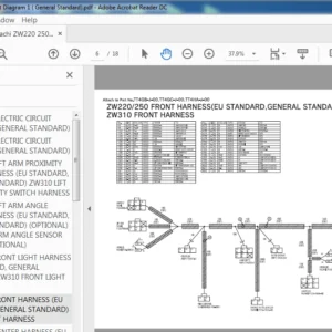 Hitachi ZW220 ZW250 Electric Circuit Diagram (General Standard) - PDF Download