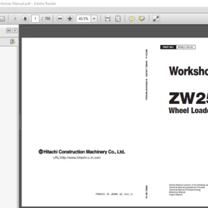 Hitachi ZW250-5B Wheel Loader Workshop Manual (WNEC-EN-00) - PDF Download
