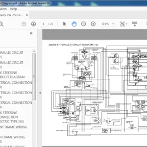 Hitachi ZW250-6 Hydraulic Circuit Diagram (TTNEM50-EN-00) - PDF Download