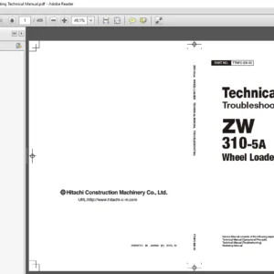 Hitachi ZW310 5A Wheel Loader Troubleshooting Technical Manual - PDF DOWNLOAD