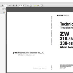 Hitachi ZW310 5B 330 5B TROUBLESHOOTING Manual - PDF DOWNLOAD
