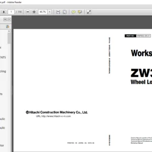 Hitachi ZW310 6 Wheel Loader Workshop Manual - PDF DOWNLOAD