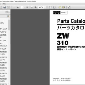 Hitachi ZW310 Equipment Components Parts Catalog Manual - PDF DOWNLOAD