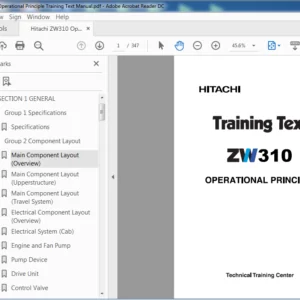 Hitachi ZW310 Operational Principle Training Text Manual (TTLA-0668-ZW) - PDF Download