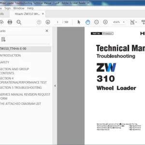 Hitachi ZW310 Wheel Loader Troubleshooting Technical Manual (TT4HA-E-00) - PDF Download