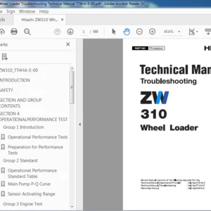 Hitachi ZW310 Wheel Loader Troubleshooting Technical Manual (TT4HA-E-00) - PDF Download