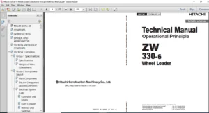 Hitachi ZW330 6 Wheel Loader Operational Principle Technical Manual - PDF DOWNLOAD