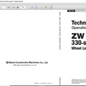 Hitachi ZW330 6 Wheel Loader Operational Principle Technical Manual - PDF DOWNLOAD