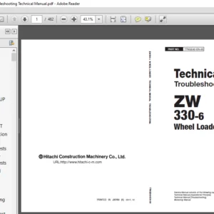 Hitachi ZW330 6 Wheel Loader Troubleshooting Technical Manual - PDF DOWNLOAD