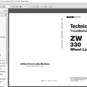 Hitachi ZW330 Wheel Loader Troubleshooting Technical Manual (TT92C1-E-00) - PDF Download