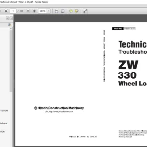 Hitachi ZW330 Wheel Loader Troubleshooting Technical Manual (TT92C1-E-01) - PDF Download