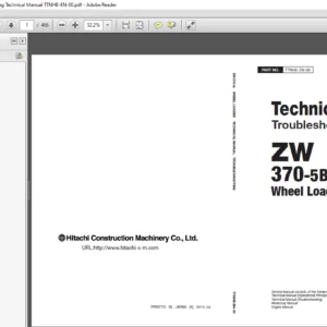 Hitachi ZW370 5B Wheel Loader Troubleshooting Technical Manual TTNHE EN 00 - PDF DOWNLOAD