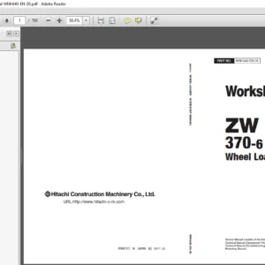 Hitachi ZW370 6 Wheel Loader Workshop Manual WNHJ40 EN 00 - PDF DOWNLOAD