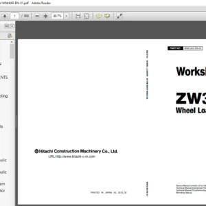 Hitachi ZW370 6 Wheel Loader Workshop Manual WNHJ40 EN 01 - PDF DOWNLOAD