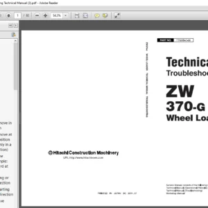 Hitachi ZW370 G Wheel Loader Troubleshooting Technical Manual - PDF DOWNLOAD