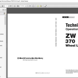 Hitachi ZW370 Wheel Loader Operational Principle Technical Manual TO97C5 E 01 - PDF DOWNLOAD