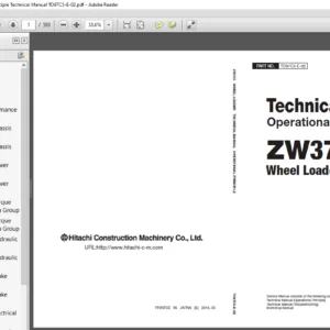 Hitachi ZW370 Wheel Loader Operational Principle Technical Manual TO97C5 E 02 - PDF DOWNLOAD