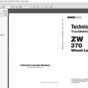 Hitachi ZW370 Wheel Loader Troubleshooting Technical Manual TT97C5 E 00 1 - PDF DOWNLOAD