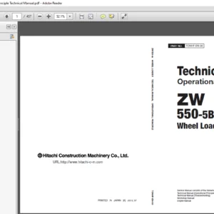 Hitachi ZW550 5B Wheel Loader Operational Principle Technical Manual - PDF DOWNLOAD