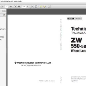 Hitachi ZW550 5B Wheel Loader Troubleshooting Technical Manual -PDF DOWNLOAD