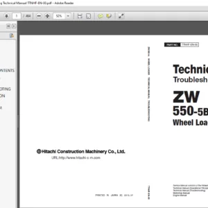 Hitachi ZW550 5B Wheel Loader Troubleshooting Technical Manual TTNHF EN 00 - PDF DOWNLOAD