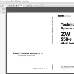 Hitachi ZW550 6 Wheel Loader Operational Principle Technical Manual TONHK40 EN 00 - PDF DOWNLOAD