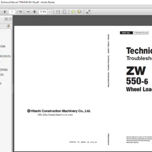 Hitachi ZW550 6 Wheel Loader Troubleshooting Technical Manual TTNHK40 EN 00 - PDF DOWNLOAD