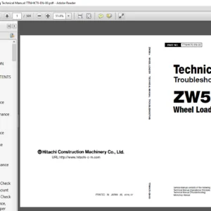 Hitachi ZW550 6 Wheel Loader Troubleshooting Technical Manual TTNHK70 EN 00 - PDF DOWNLOAD