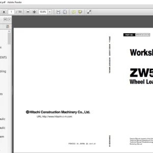 Hitachi ZW550 6 Wheel Loader Workshop Manual - PDF DOWNLOAD