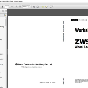 Hitachi ZW550 6 Wheel Loader Workshop Manual WNHK40 EN 00 - PDF DOWNLOAD