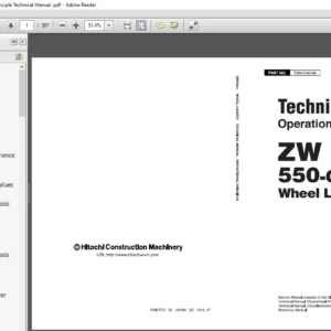 Hitachi ZW550-G Wheel Loader Operational Principle Technical Manual - PDF  DOWNLOAD