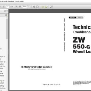 Hitachi ZW550-G Wheel Loader Troubleshooting Technical Manual - PDF DOWNLOAD