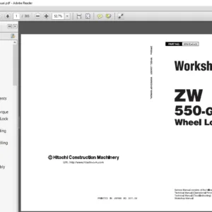Hitachi ZW550-G Wheel Loader Workshop Manual - PDF DOWNLOAD