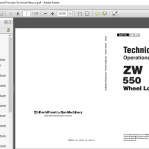 Hitachi ZW550 Wheel Loader Operational Principle Technical Manual (TO11C5-E-00) - PDF Download
