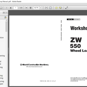 Hitachi ZW550 Wheel Loader Workshop Manual (W11C5-E-01) - PDF Download