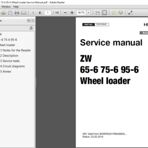 Hitachi ZW65-6 ZW75-6 ZW95-6 Wheel Loader Service Manual (TOPSY-EN-00) - PDF Download