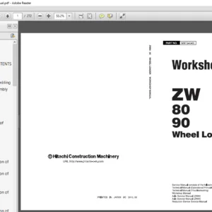 Hitachi ZW80 90 Wheel Loader Workshop Manual - PDF DOWNLOAD