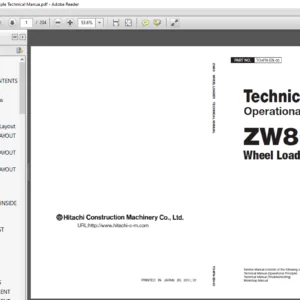 Hitachi ZW80 Wheel Loader Operational Principle Technical Manual - PDF DOWNLOAD