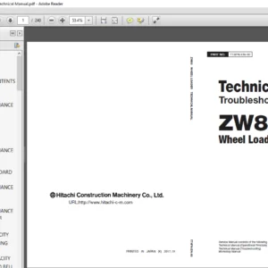 Hitachi ZW80 Wheel Loader Troubleshooting Technical Manual - PDF DOWNLOAD