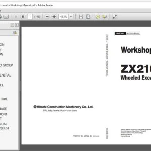 Hitachi ZX 210W-5A Wheeled Excavator Workshop Manual  - Hitachi ZX210W-5A - PDF Download