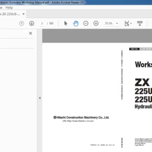Hitachi ZX 225US-5A 225USLC-5A Hydraulic Excavator Workshop Manual - PDF DOWNLOAD