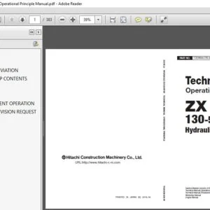 Hitachi ZX130 5A Hydraulic Excavator Operational Principle Manual - PDF DOWNLOAD