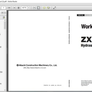 Hitachi ZX130 5A Hydraulic Excavator Workshop Manual - PDF DOWNLOAD