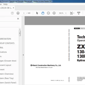Hitachi ZX130-5B 130LCN-5B Hydraulic Excavator Operational Principle Manual - PDF DOWNLOAD