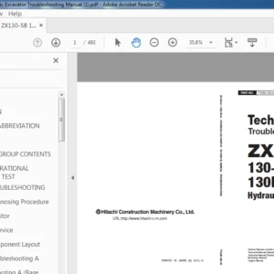 Hitachi ZX130 5B 130LCN 5B Hydraulic Excavator Troubleshooting Manual - PDF DOWNLOAD